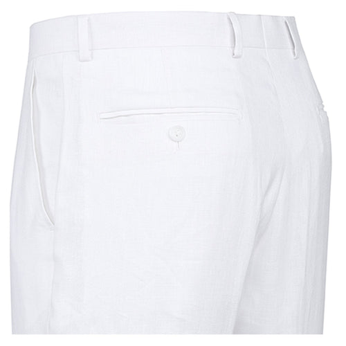 601-20 Men's Notch Lapels White Solid Linen Suits