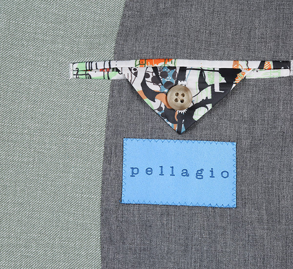 Half Canvas Slim Fit Blazer in Light Sage Gray - 38R