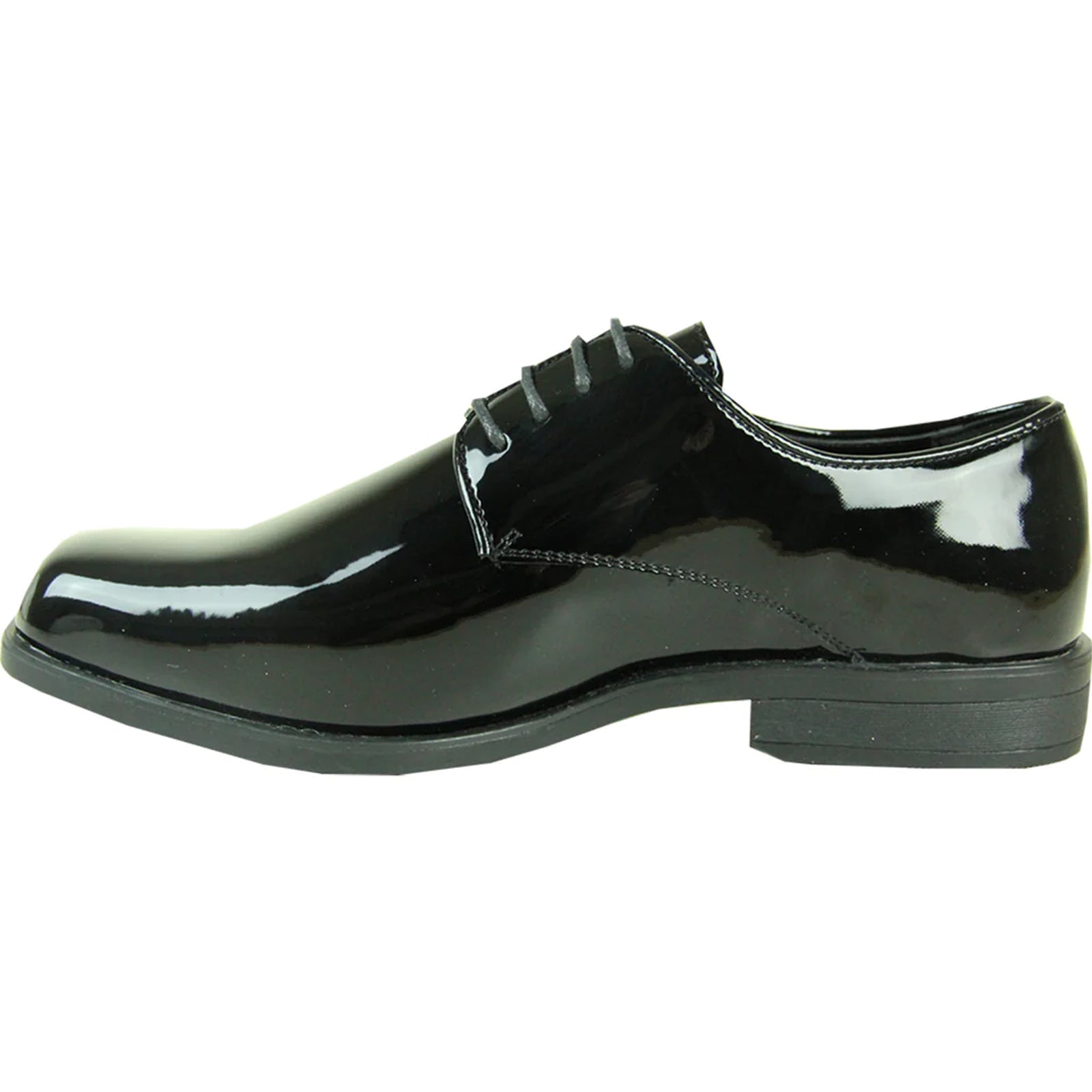 "Black Patent Tuxedo Dress Shoe - Men's Classic Plain Square Toe"