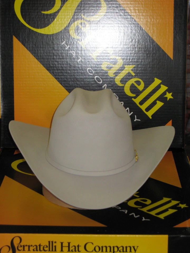 Serratelli 10X Cali Style Platinum 3 1/2" Brim Western Cowboy Hat All Sizes - 6 5/8