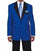 Mens Royal Blue Prom 2025 Tuxedo -Mens 2 Button Black Lapel Tuxedo in Royal Blue