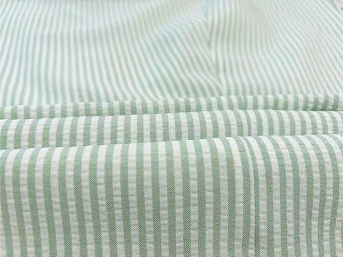 Mens Seersucker Pants - Summer Casual Pinstripe Modern Fit in Color Green