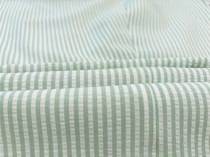 Mens Seersucker Pants - Summer Casual Pinstripe Modern Fit in Color Green - dress size pants : 28 Unfinished bottom