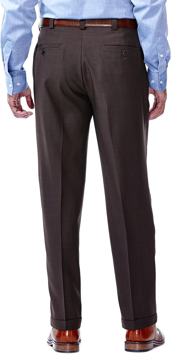 Mens E-Clo Repreve Classic Fit Pleat Front Dress Pant with Hidden Expandable Waistband - dress size pants : 28 Unfinished bottom