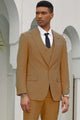 "Mens Stacy Adams Suit - Stacy Adams Suit Men's Summer Suit - One Button, Khaki, Double Breasted Vest"