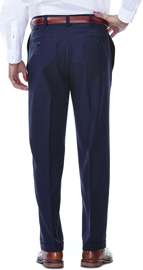 Mens E-Clo Repreve Classic Fit Pleat Front Dress Pant with Hidden Expandable Waistband - dress size pants : 28 Unfinished bottom