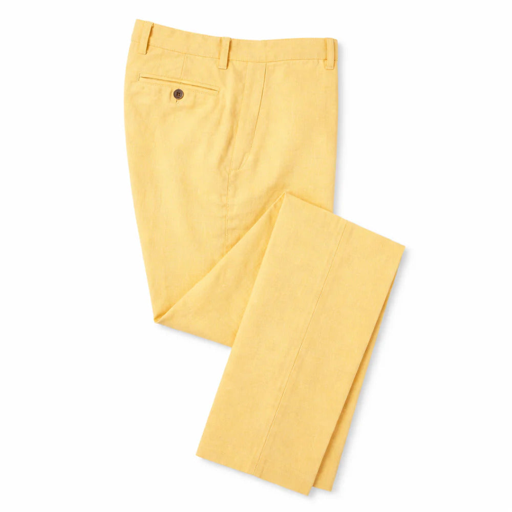 Linen Premium Pant - Yuzu - dress size pants : 28 Unfinished bottom