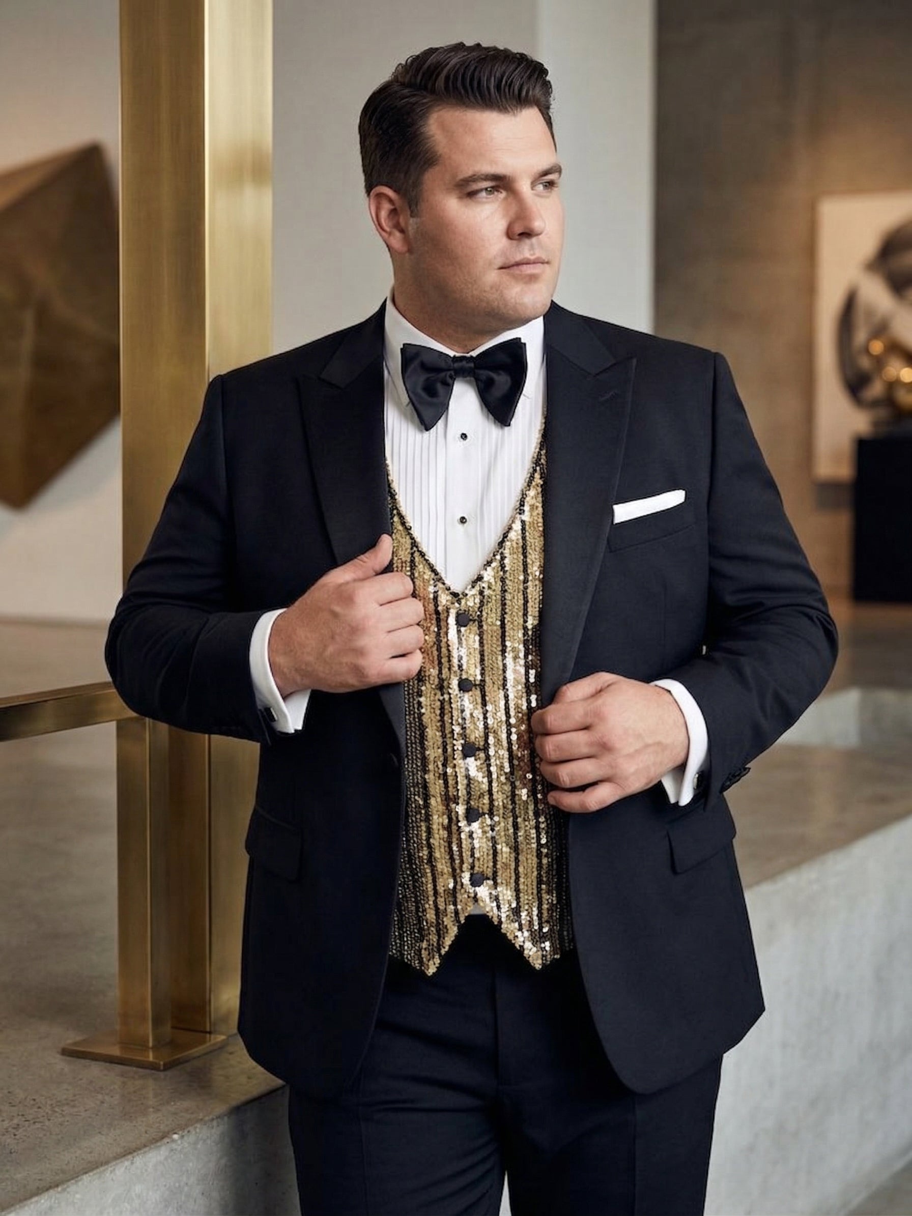 Men’s Black Tuxedo Blazer Michael Jackson Award Ceremony Vintage Jacket – Classic Formal, Elegant Party Dinner Jacket - 36 Short