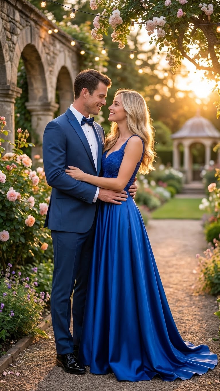 Men’s Indigo Sapphire Royal Blue Tuxedo Suit Set, Classic Formal Wedding Prom Dinner Jacket Tux Light Blue Cobalt Color - 34 Short or Extra Small