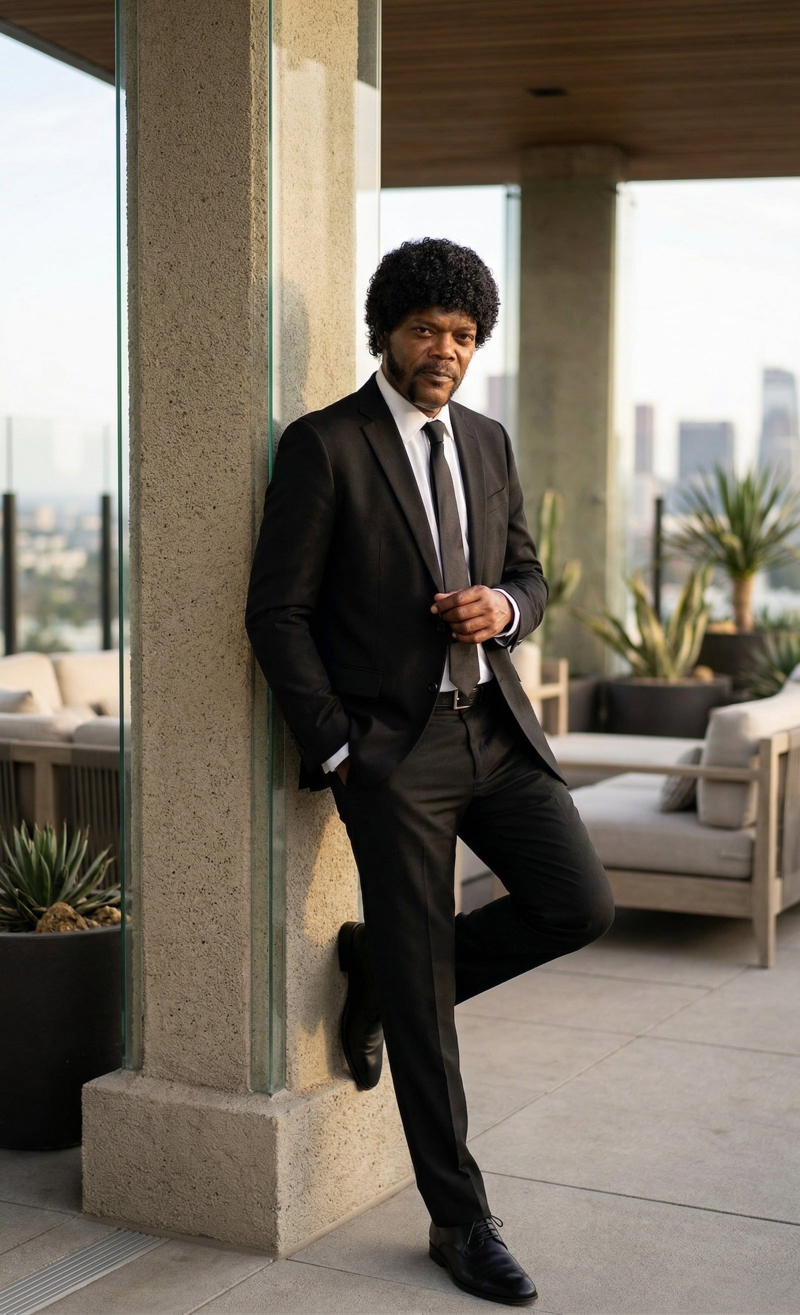 Mens Black Blazer – Jules Winnfield Inspired Pulp Fiction Style Classic Formal Blazer for Men Vintage Retro Jacket - 36 Short