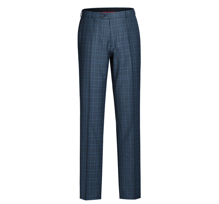 293-6 Men's Two Piece Classic Fit Windowpane Check Dress Suit