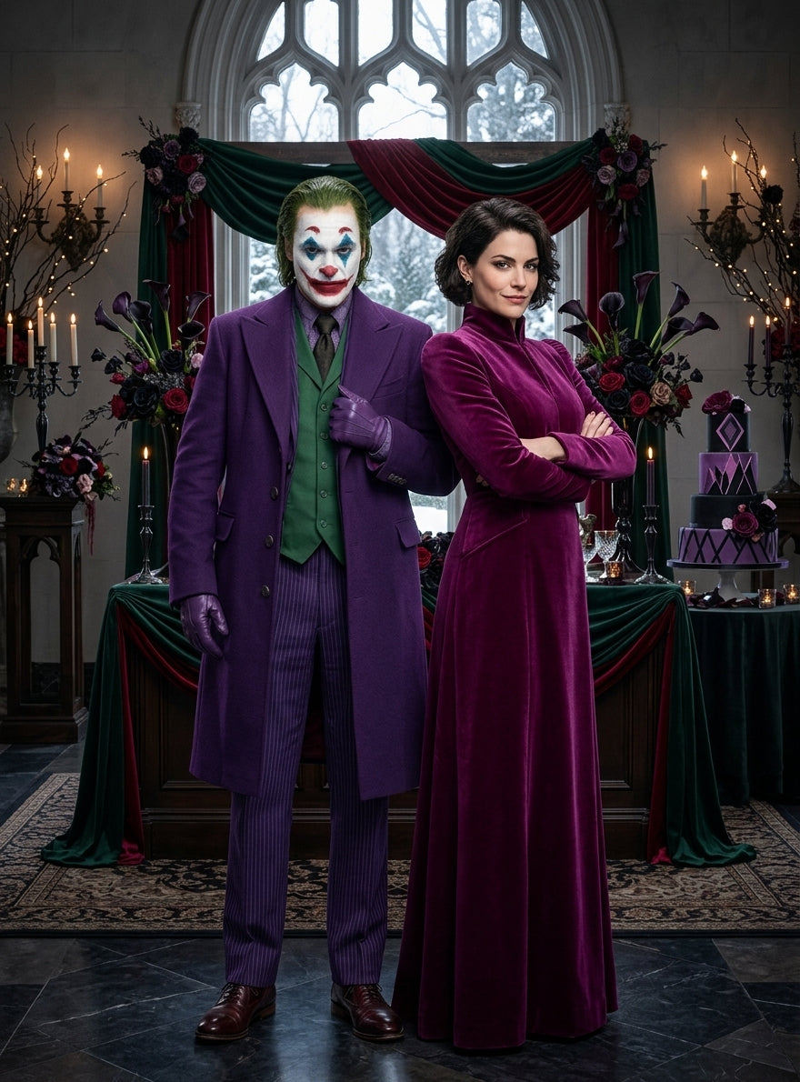 Men’s Purple Overcoat Joker Folie à Deux Arthur Fleck Inspired Long Coat – Classic Costume Trench Coat, Stylish Winter Party Wear Jacket - Coat Size 38