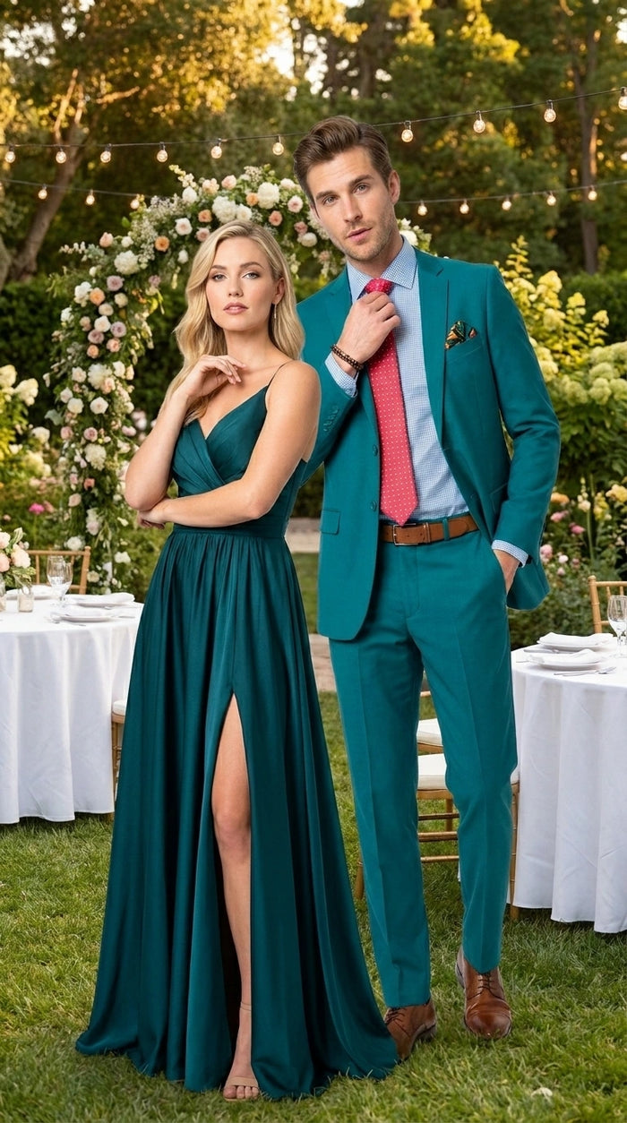 Men’s Teal Green Dark Turquoise Suit – Elegant Formal Suit for Business, Wedding, Party and Modern Style Wear