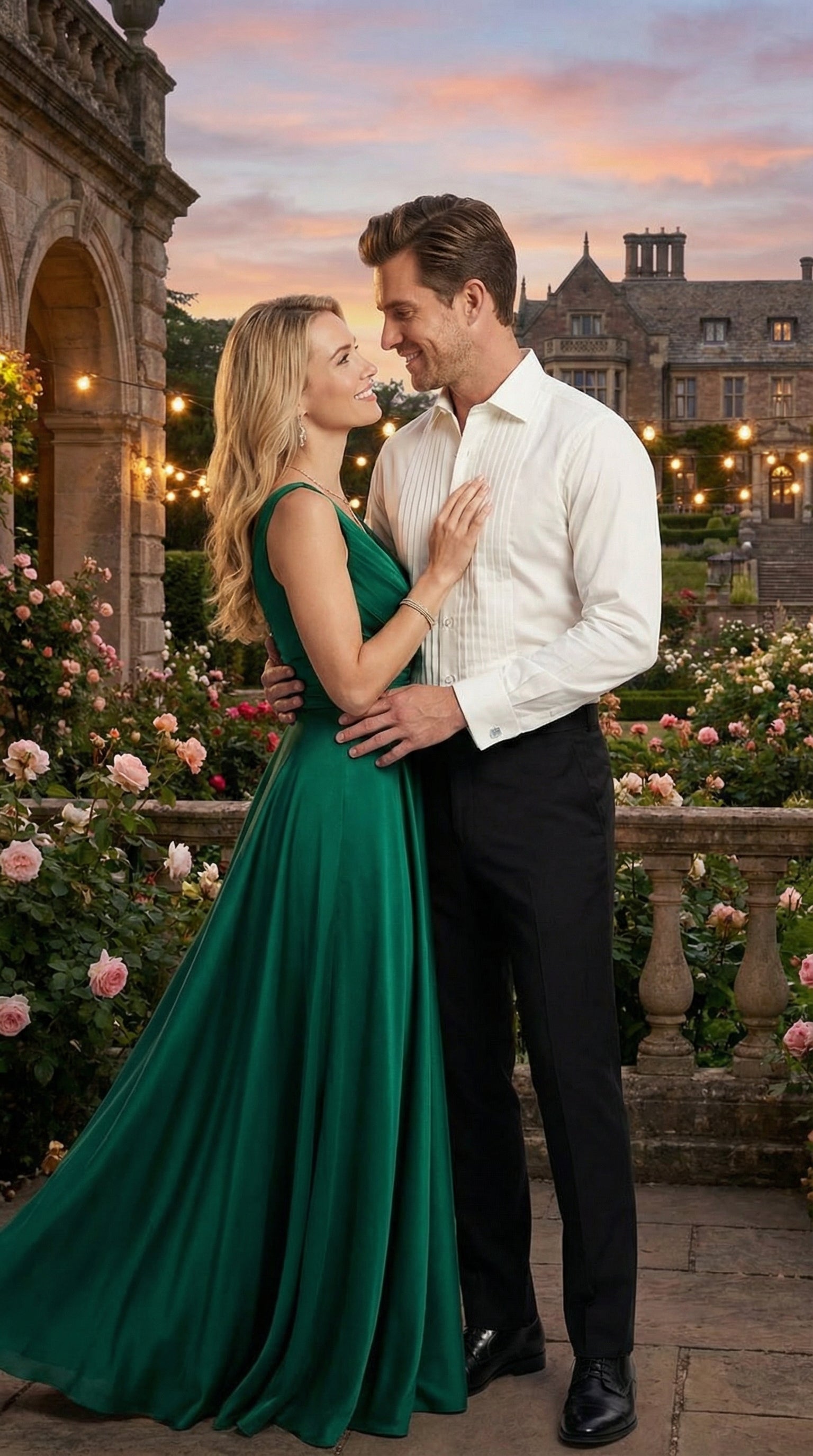 Men’s Ivory Cream Off White  Pleated Tuxedo Dress Shirt | French Cuff Formal Wedding Shirt - 15.5" Neck / 34–35" Sleeve