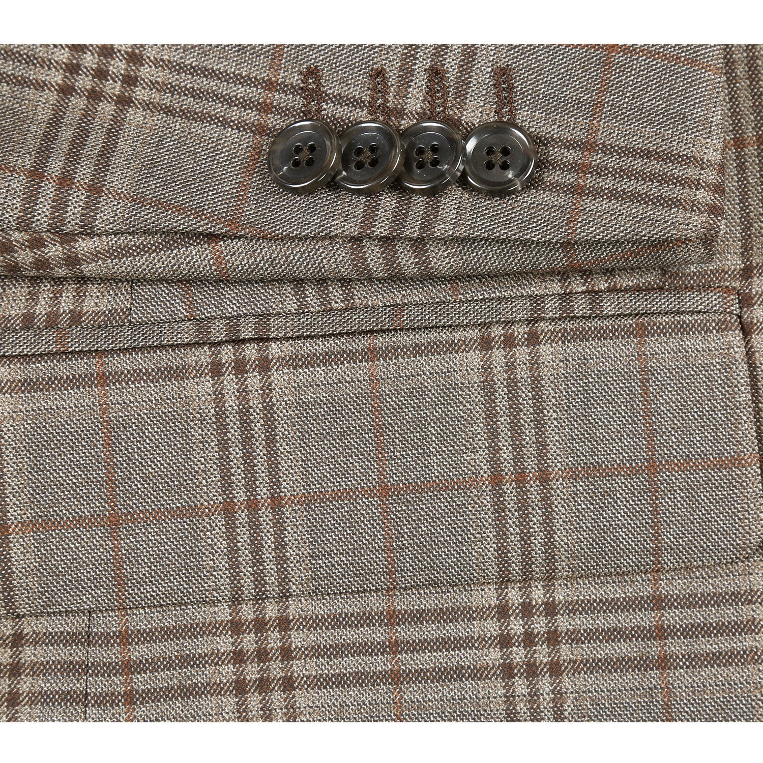 563-12 Men's Slim Fit Wool Checked Suits - 38Lx32W
