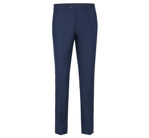 "Men's Slim Fit Two-Button Suit with Hack Pocket - Navy Blue"