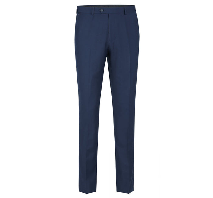 "Men's Slim Fit Two-Button Suit with Hack Pocket - Navy Blue"