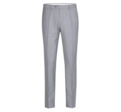"Men's Slim Fit Two-Button Suit with Hack Pocket - Light Grey"
