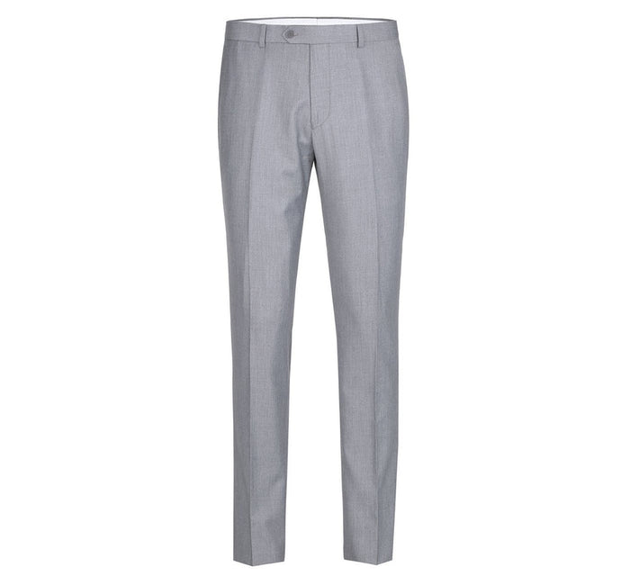 "Men's Slim Fit Two-Button Suit with Hack Pocket - Light Grey"