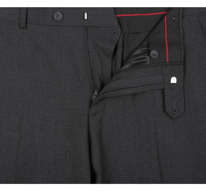 "Dark Grey Men's Extra Long Two-Button Basic Suit"