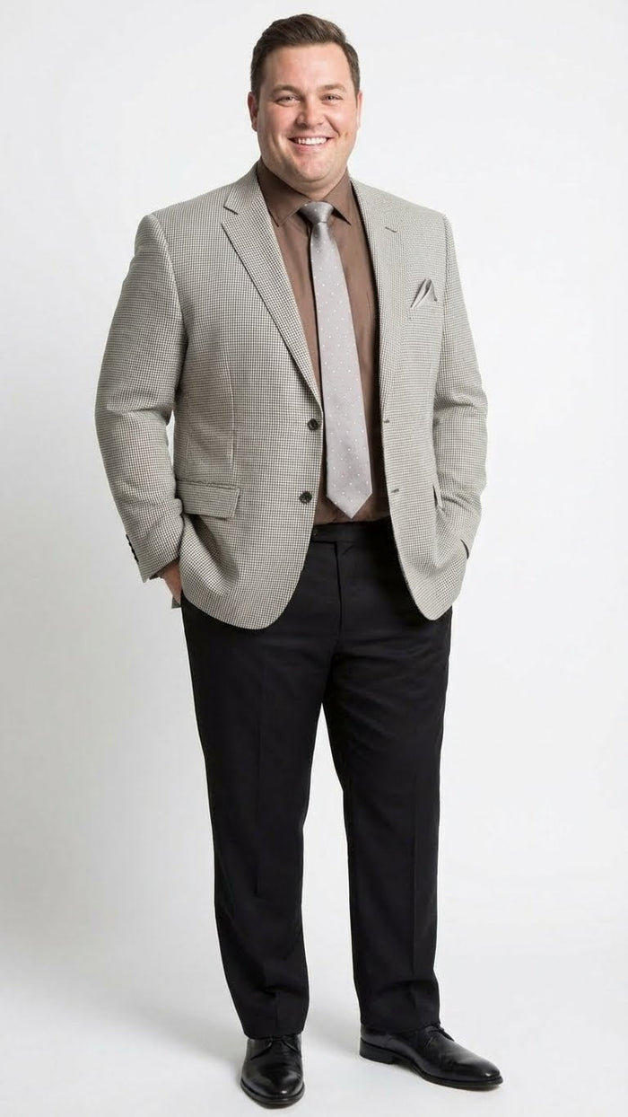 Mens Black and White Houndstooth Blazer Jacket, Classic Formal Sport Coat for Business, Wedding and Dress Wear