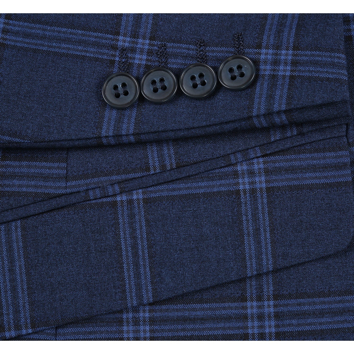 293-22 Men's Slim Fit Checked Suits - 38Lx32W