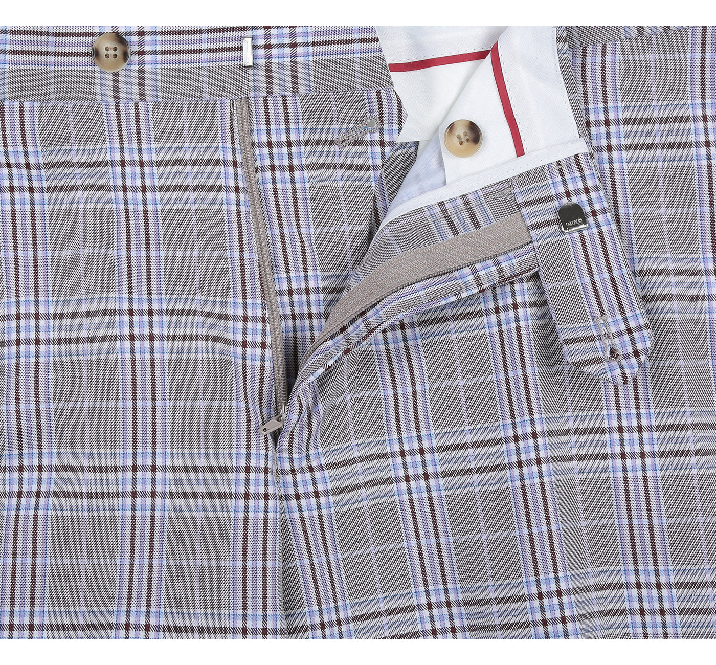 292-7 Men's Slim Fit 2-Piece Single Breasted Check Dress Suit - 36Sx30W