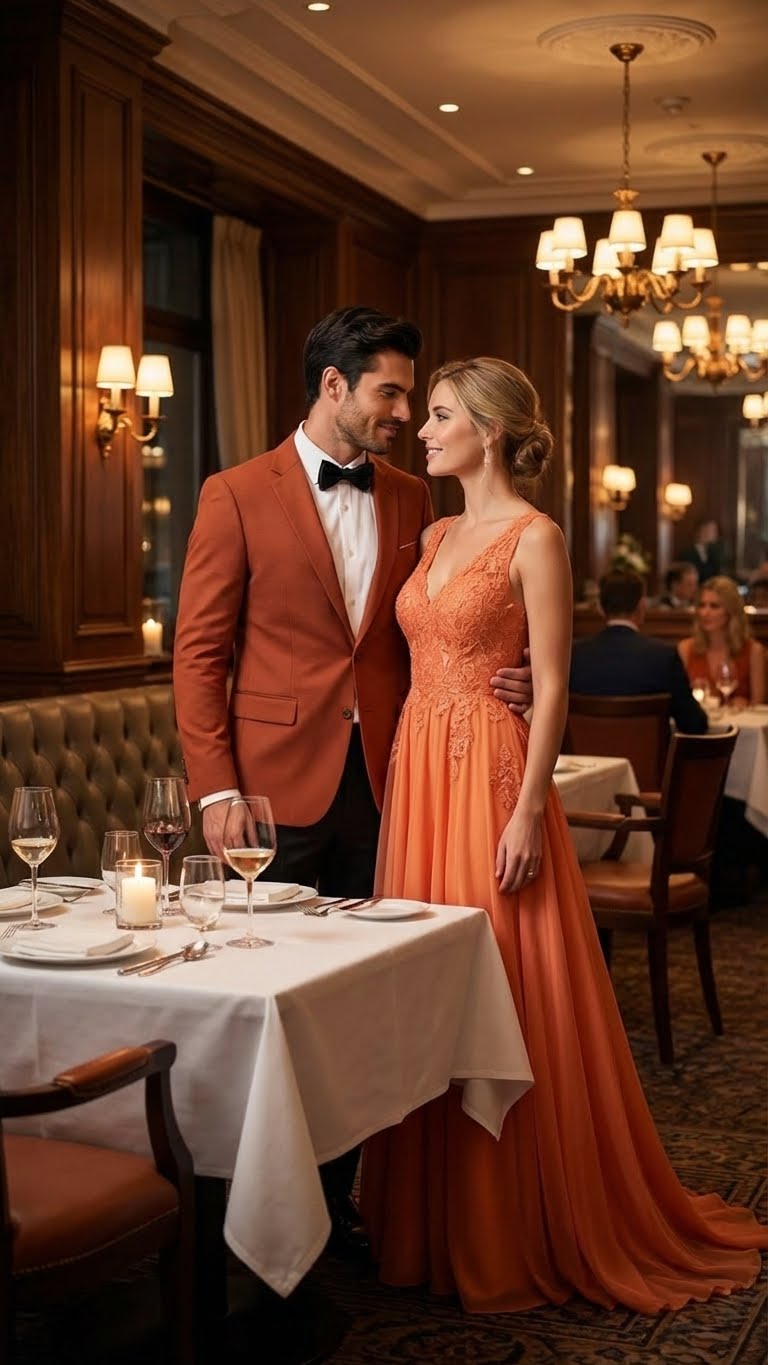 Menâ€™s Brick Copper Rust Color  Blazer â€“ Slim Fit Formal and Party Wear Jacket in Burnt Orange Sport Coat - 36 Short