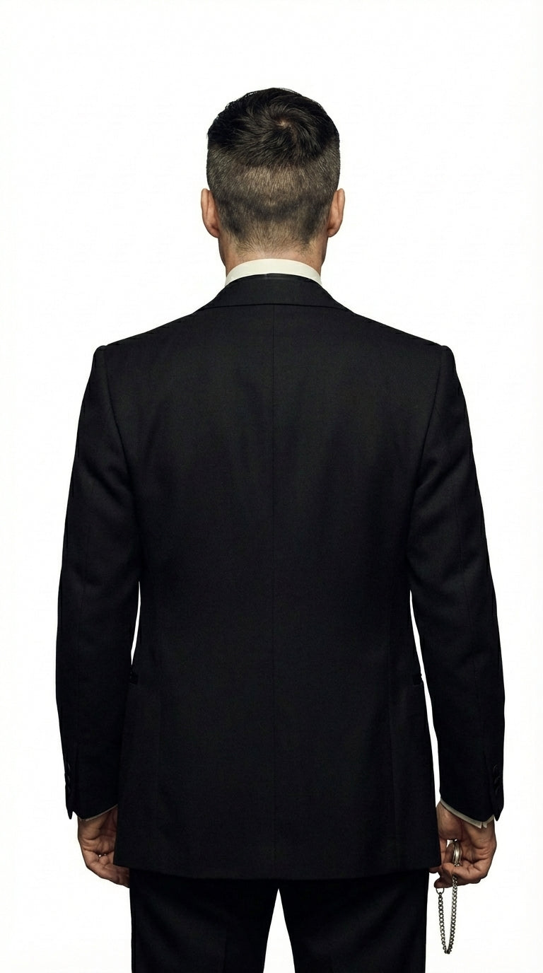 Mens Black Tuxedo Blazer – Peaky Blinders Thomas Shelby Inspired Classic Formal Blazer for Men Vintage British Style Jacket - 36 Short