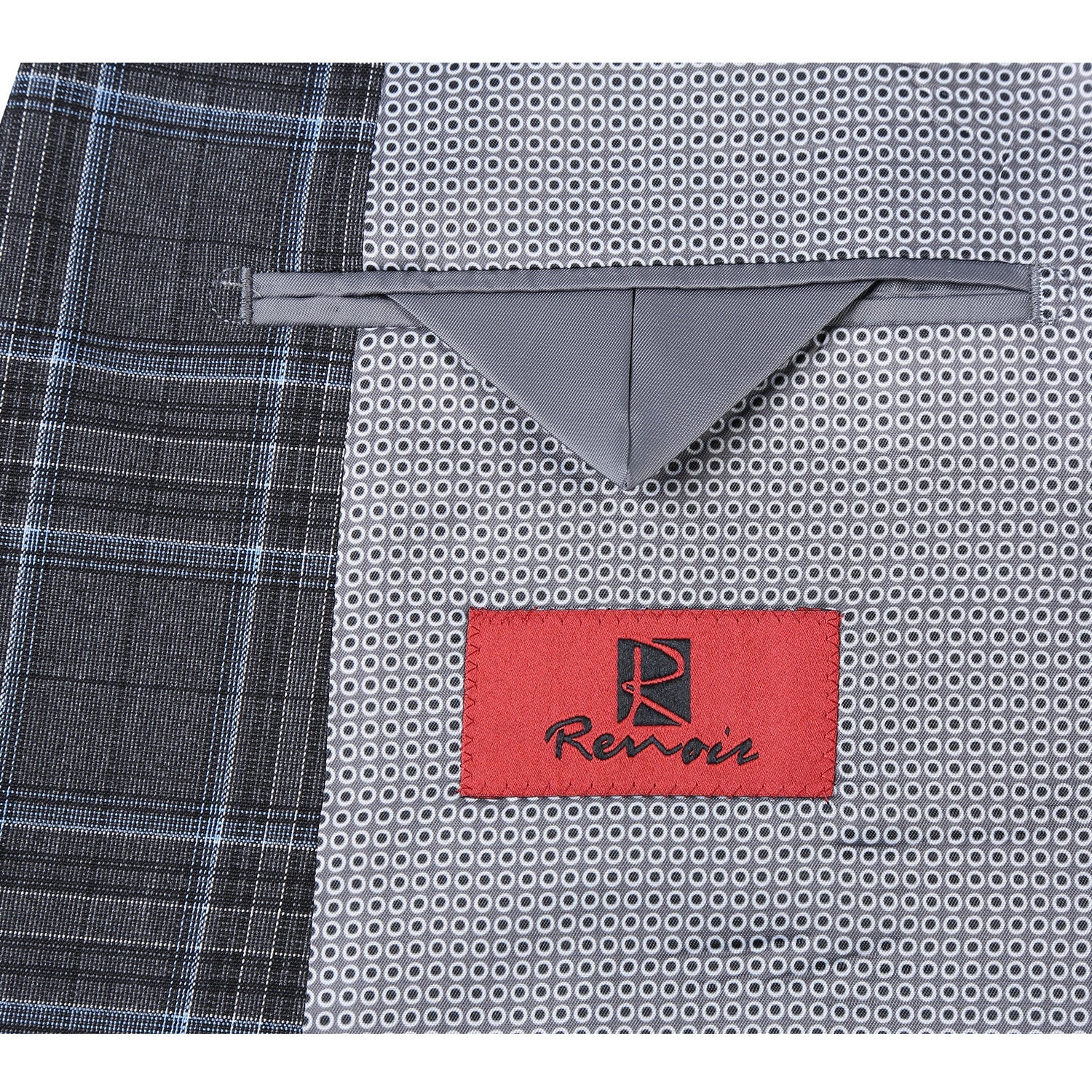 293-28 Men's Slim Fit Checked Suits - 38Lx32W