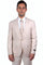 "Men's Skinny Wedding Suit - One Button Peak Lapel with Lowcut Vest, Tan"