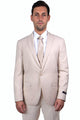 "Men's Skinny Wedding Suit - One Button Peak Lapel with Lowcut Vest, Tan"