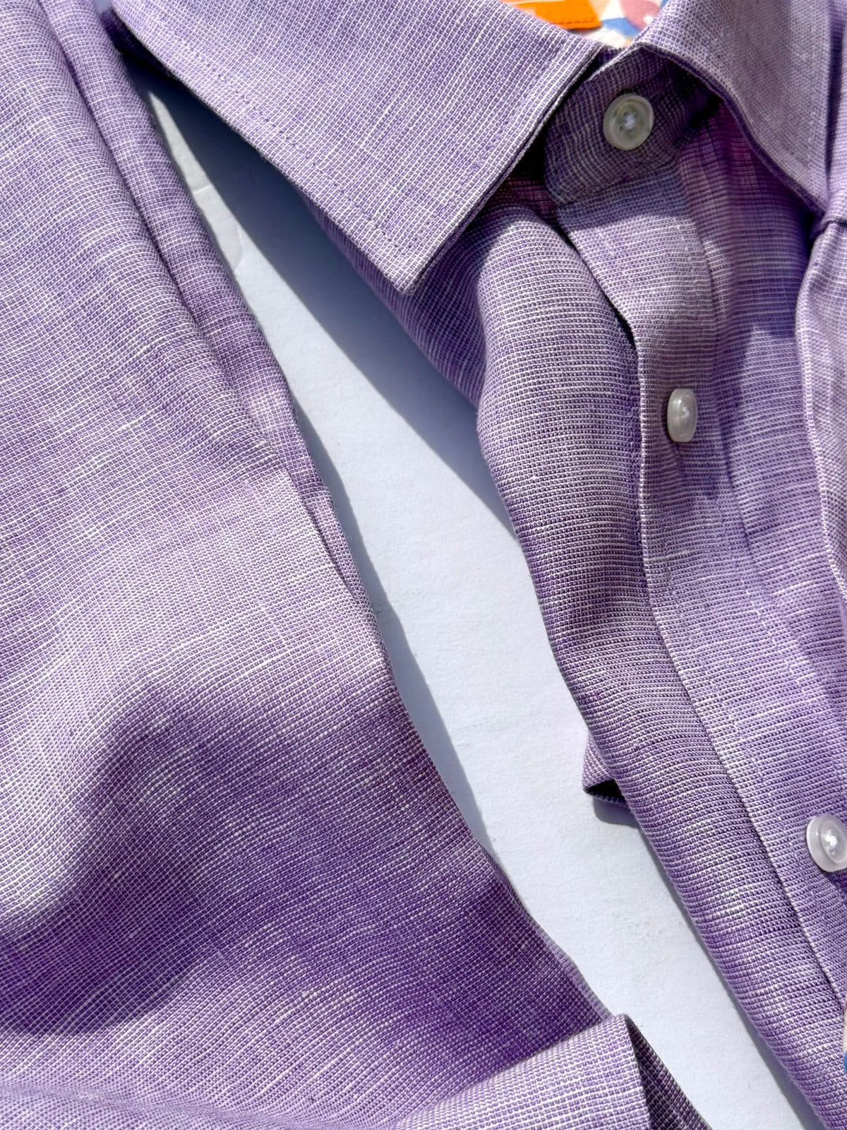 Premium Linen Pant - Lilac - dress size pants : 28 Unfinished bottom