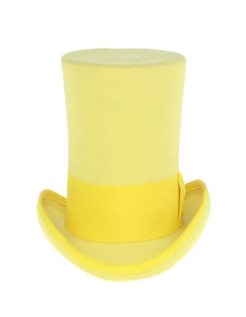 Victorian Steampunk Top Hat - 1800 19th Century - Dressy Loden Felt Top Yellow Hat