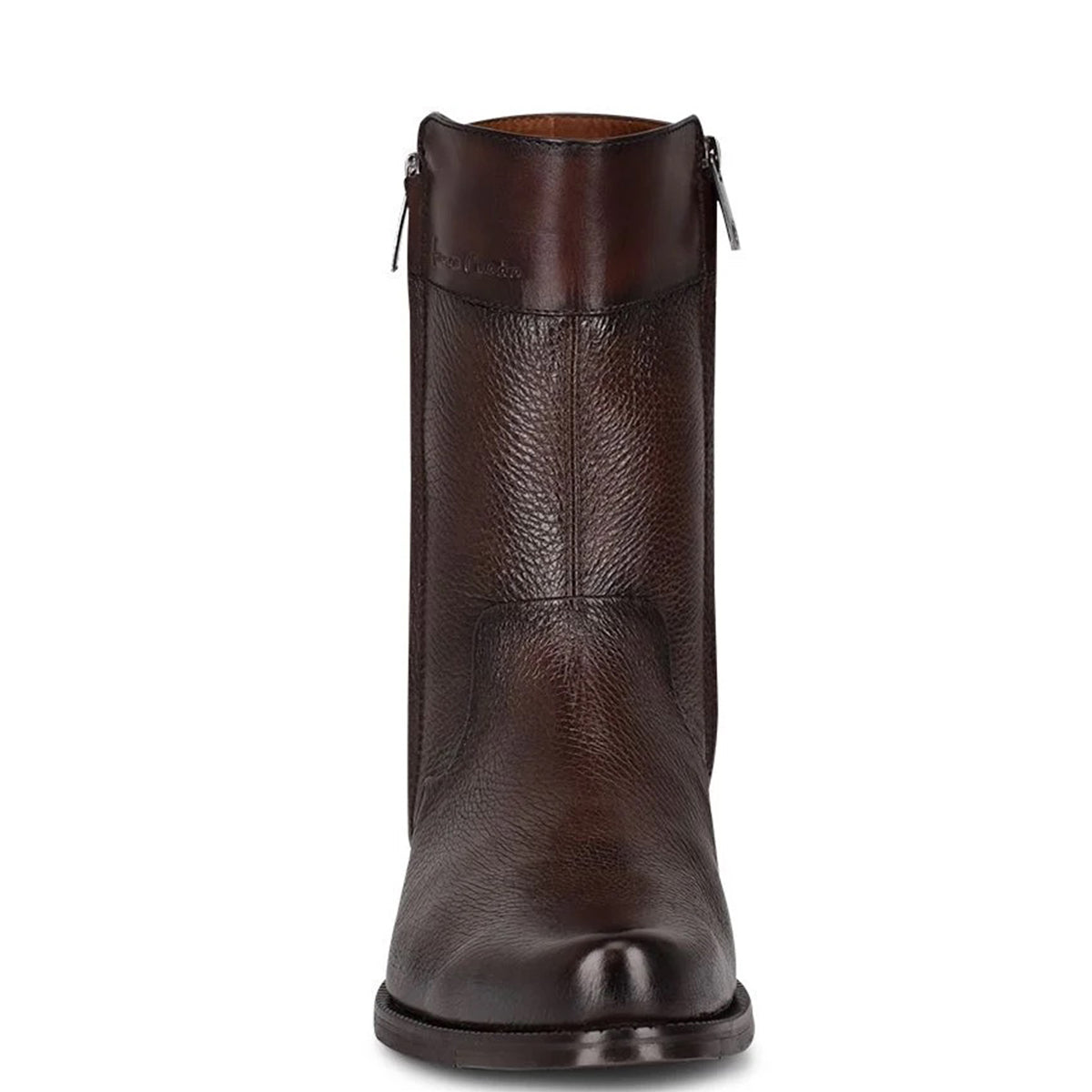 Deer Double Zipper Dress Boot - Brown