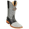 Men's King Exotic Snip Toe Caiman Belly Boots Handcrafted Gray (48178209)