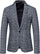 Cashmere and Charcoal Grey and Blue Blazer - Plaid Sport Coat - Windowpane Pattern