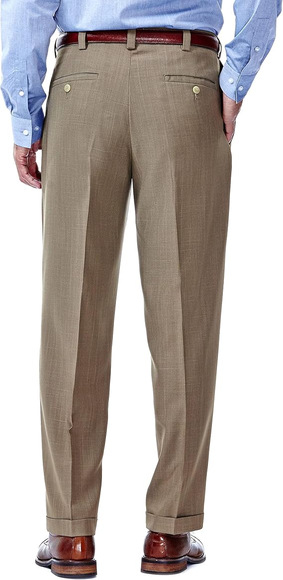 Mens E-Clo Repreve Classic Fit Pleat Front Dress Pant with Hidden Expandable Waistband - dress size pants : 28 Unfinished bottom