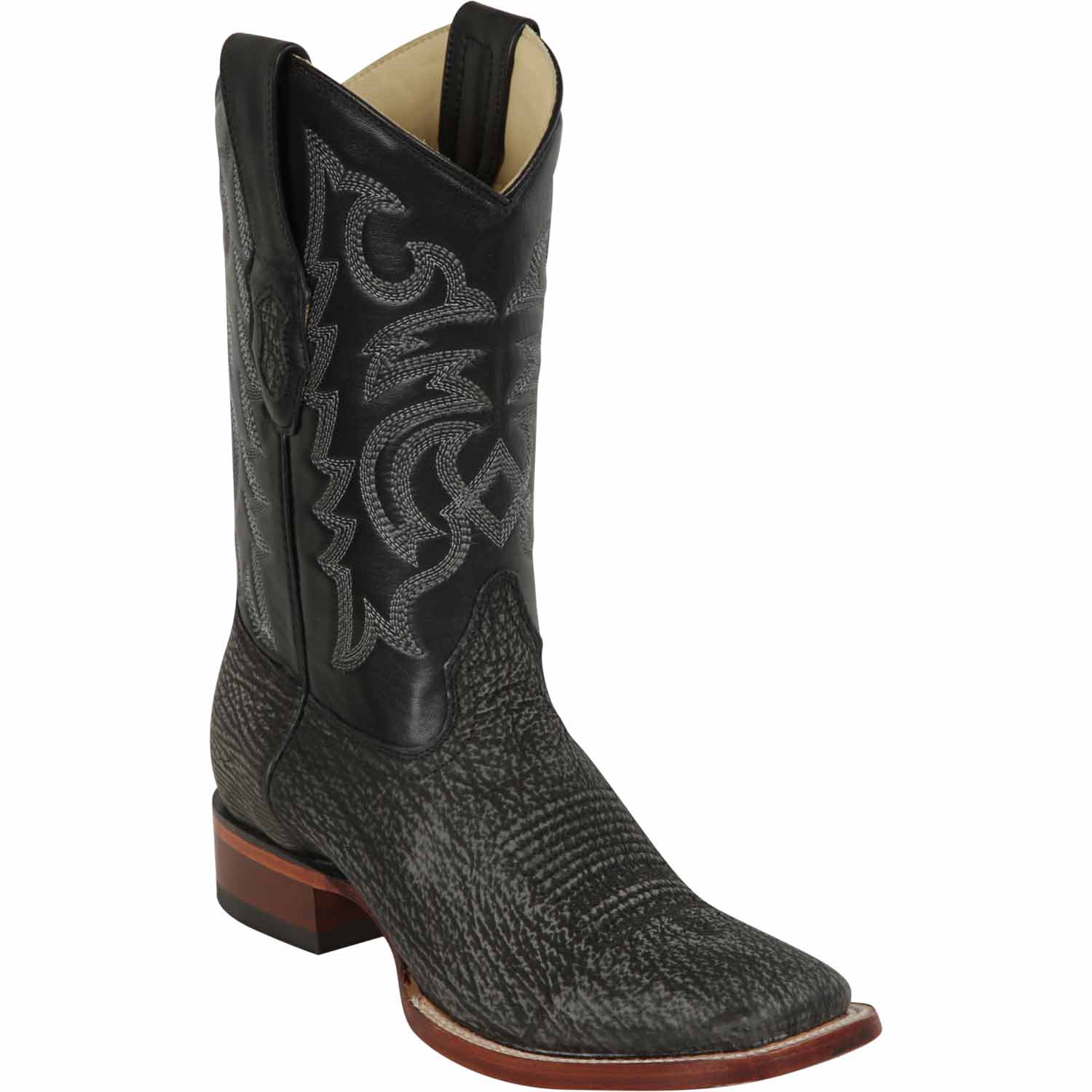 Men's Los Altos Shark Skin Wide Square Toe Boots-New Designer Collection - 6