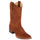 Square Toe Cowboy Suede Boots Cognac - Los Altos Boots