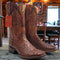 Brown Ostrich Print Boots