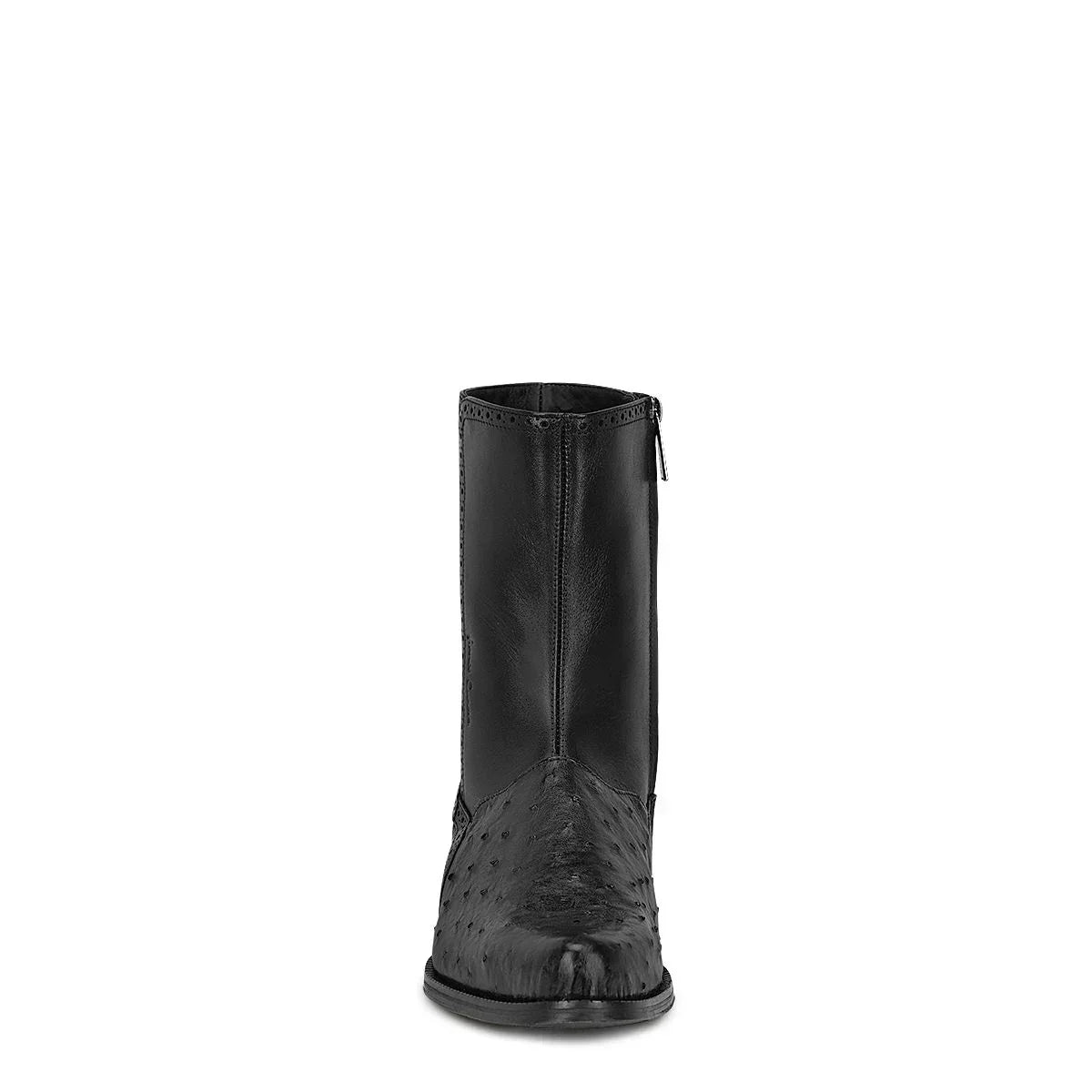 Men's Ostrich Urban Short Dress Boots - Black