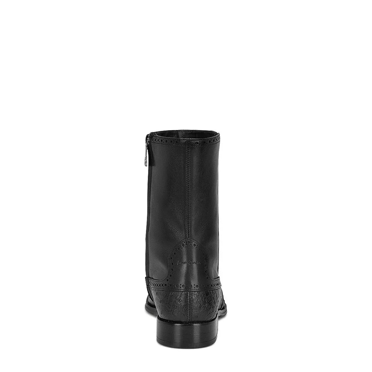 Men's Ostrich Urban Short Dress Boots - Black