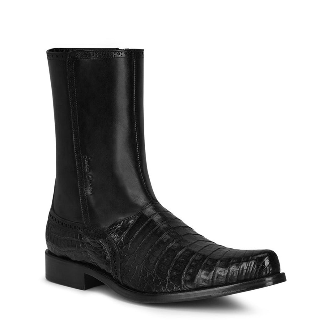 Caiman Belly Dress Boots - Black
