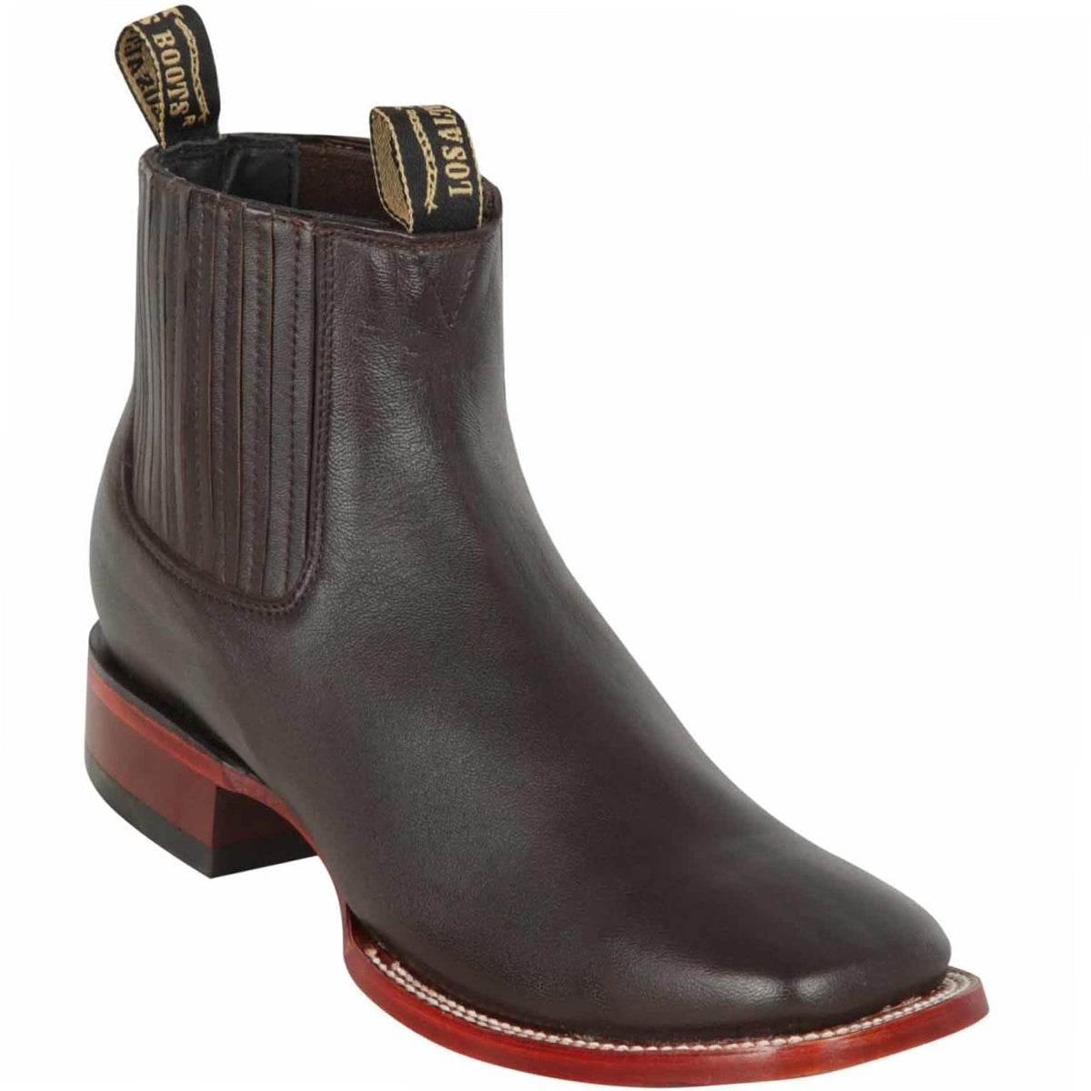 Dark Brown Square Toe Ankle Boots - Brown