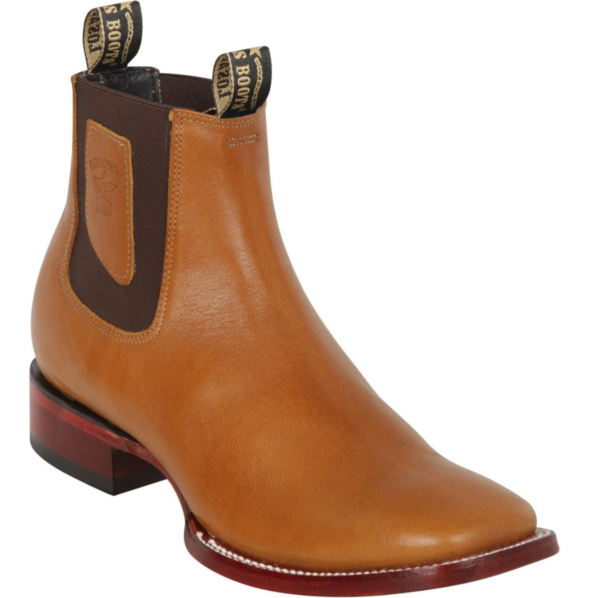 Belmont Honey Brown Square Toe Ankle Boots - Honey Brown