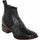 Mens Short Black Ostrich Leather Boots Square Toe - Los Altos Boots