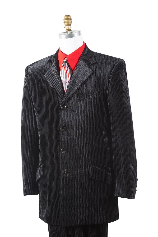 Canto Men's 2-Piece Velvet Striped Fashion Suit