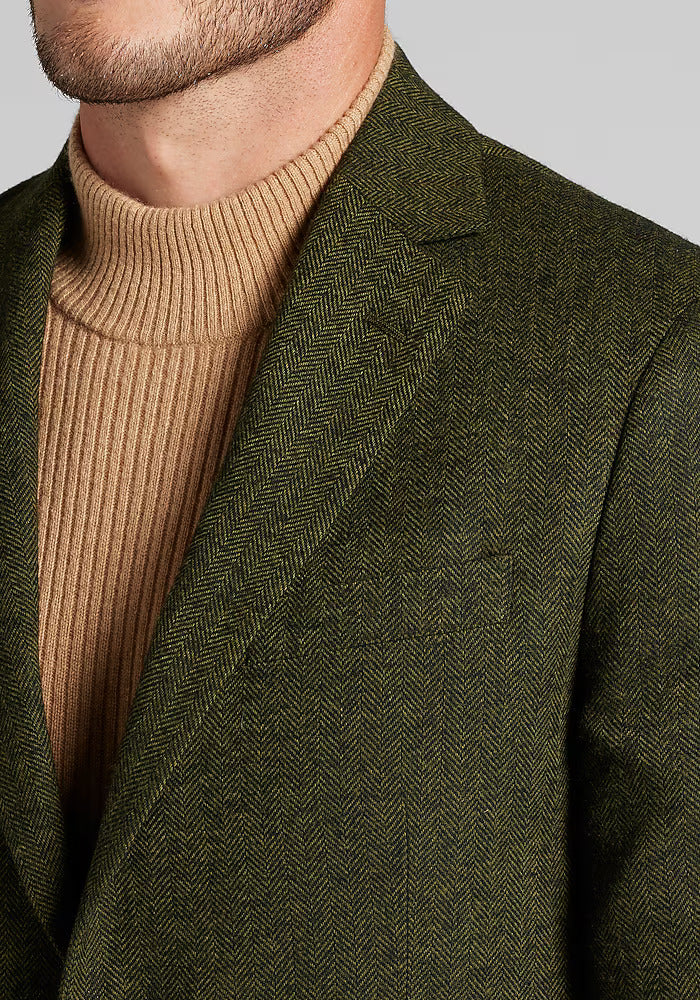 1905 Collection Tailored Fit Herringbone Sportcoat - Big & Tall - 36 Short