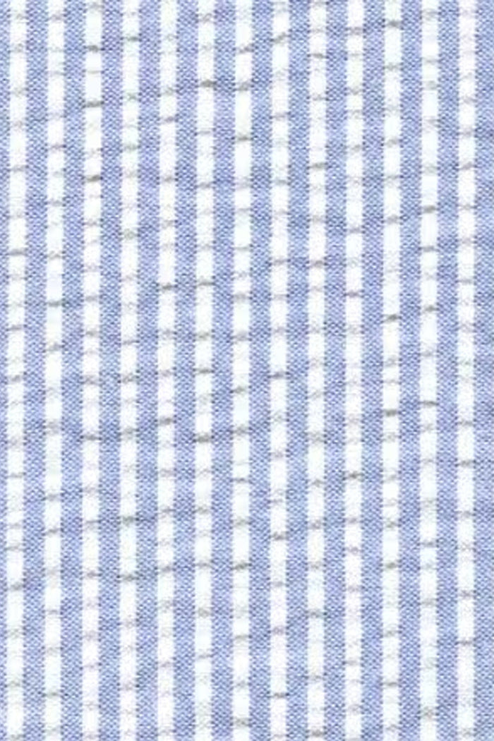 "Modern Fit Men's Seersucker Suit 2PC -  Blue Pinstripe Summer"